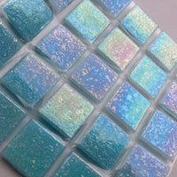 Glasmosaik Irisierend 20mm Küstenblau