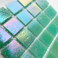 Irisoiva lasimosaiikki 20mm turkoosi - mosaicshop