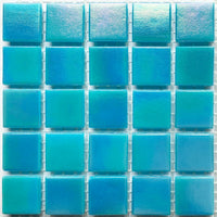 Verre Mosaique - glass mosaic -Glasmosaik-glasmozaïek-Glasmozaiek Iriserend 20mm Zee - mosaicshop