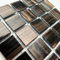 Kultasuoninen lasimosaiikki 20mm Hermatiet - mosaicshop