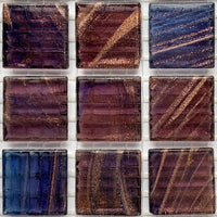 Kultasuoninen lasimosaiikki 20mm indigo - mosaicshop
