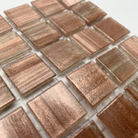 Kultasuoninen lasimosaiikki 20mm vaalea kuparinen - mosaicshop