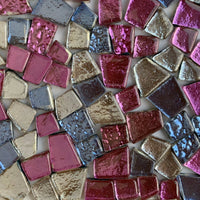 Lasimosaiikki – Peilipintainen lasilaatta vaaleanpunainen sekoitus - mosaicshop