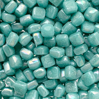 Mikrolasimosaiikki 4,8mm Parelmoer Half Cyaan - mosaicshop