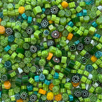 Lasimosaiikki – Millefiori vihreä sekoitus - mosaicshop