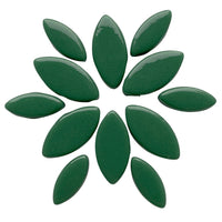 Lasimosaiikki – Ottoman-terälehdet kuusenvihreä - mosaicshop