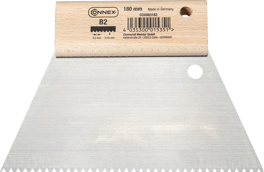 Connex – Hammastettu liimalasta – 180 mm – B2 2,9 × 2,7 mm