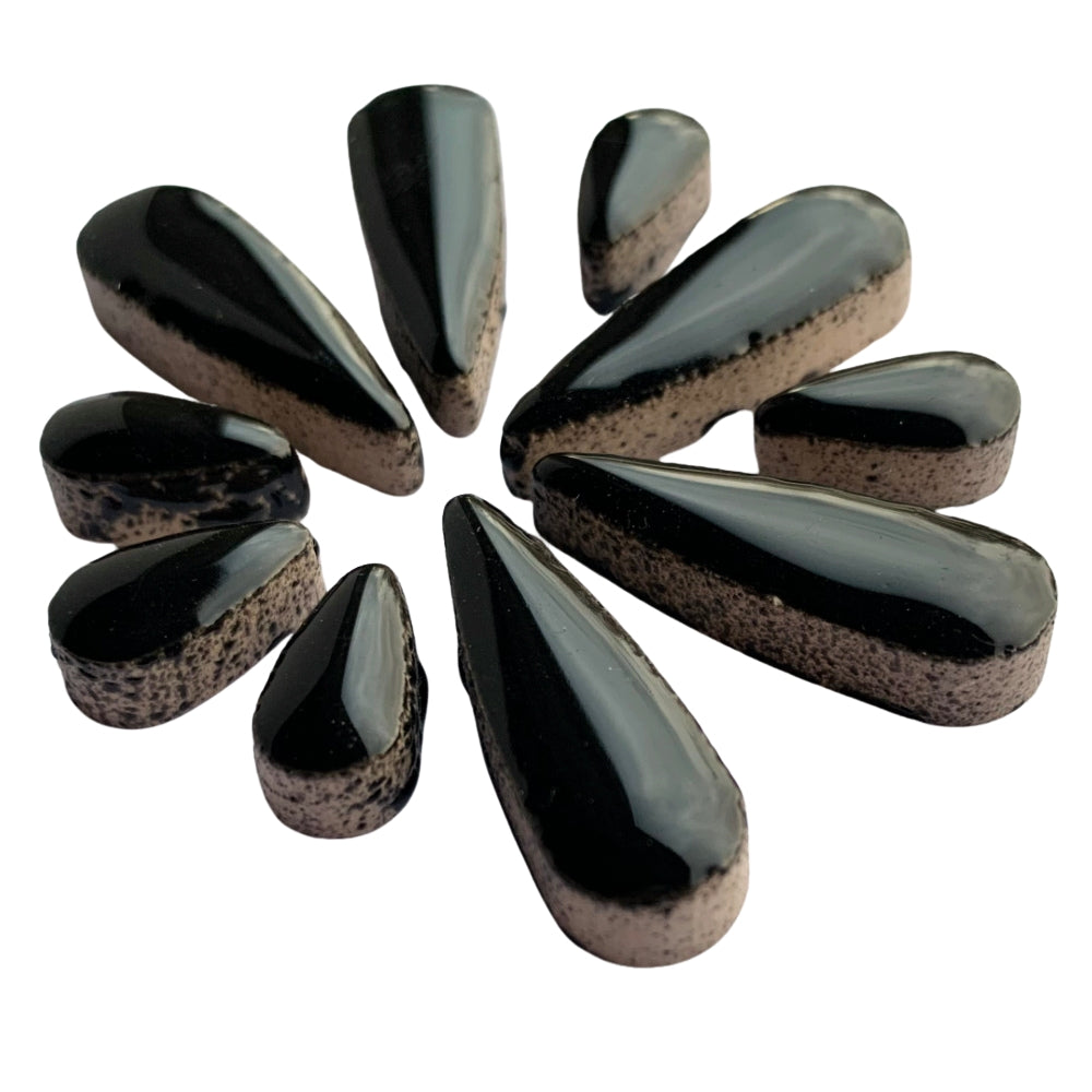 Ceramic Teardrops  Black