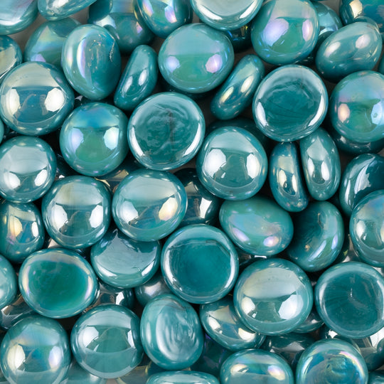 Glasdroppar  16-20mm Opal Cyan