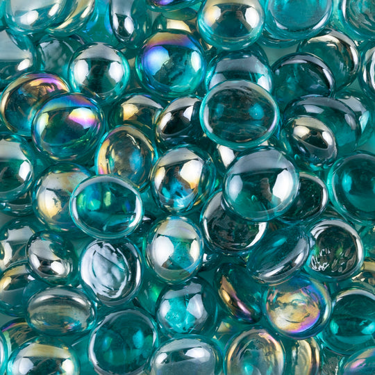 Glasdroppar  16-20mm Diamant Cyan