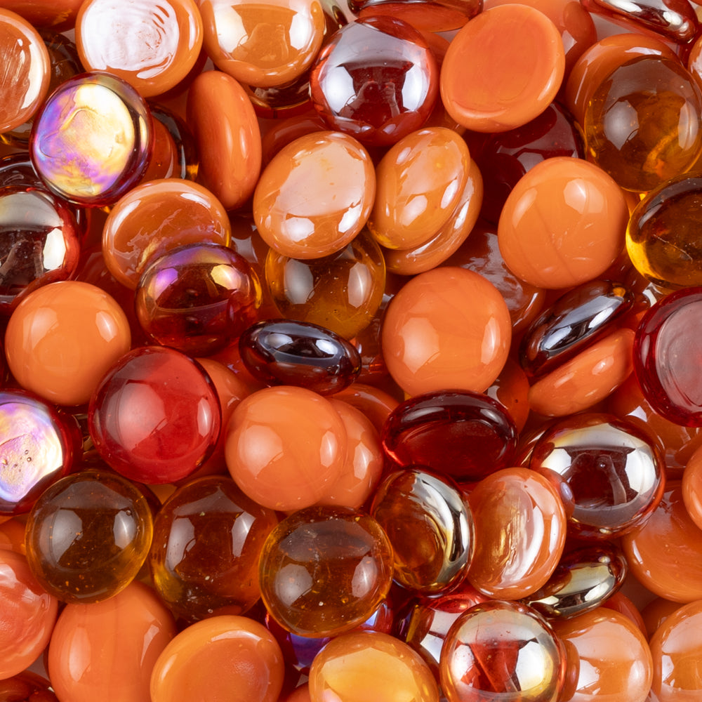 Glasdruppels  16-20mm Oranje Mix