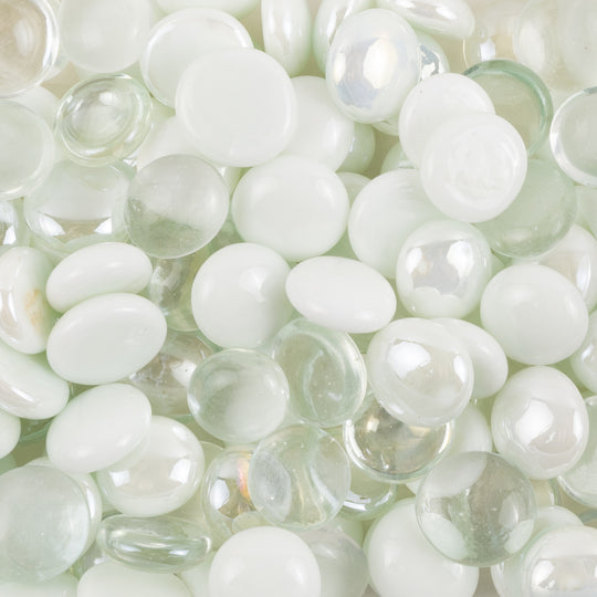 Glasdroppar 16-20mm Vit Mix