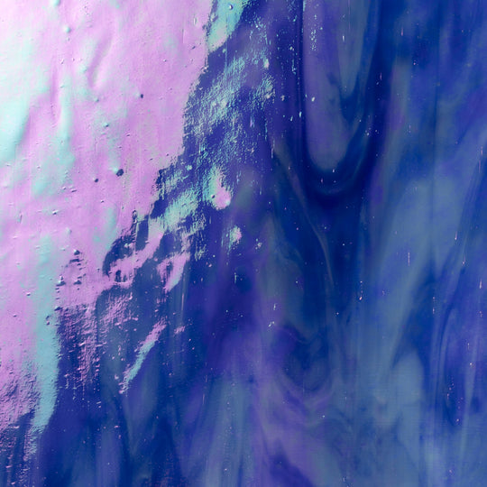 Glass plate Amethyst Blue Iridescent