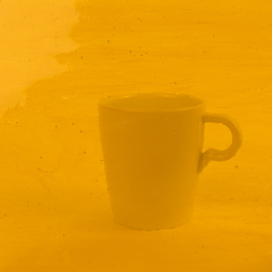 Glass Plate Golden Yellow Misty