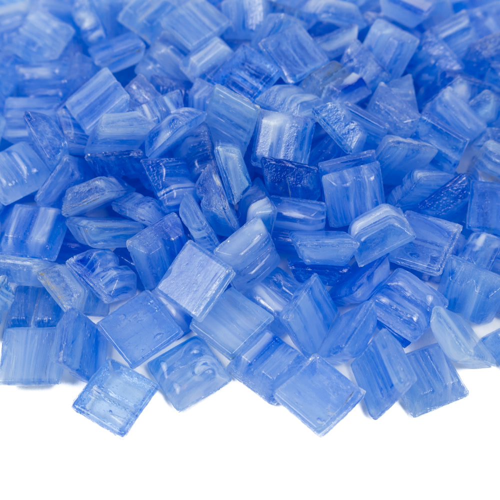 Glasmosaik Gold 10mm Juwelenblau