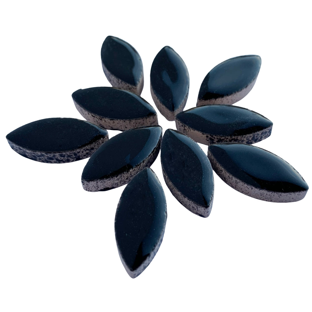 Mosaiksteinen Elipsenform 25mm  Schwarz
