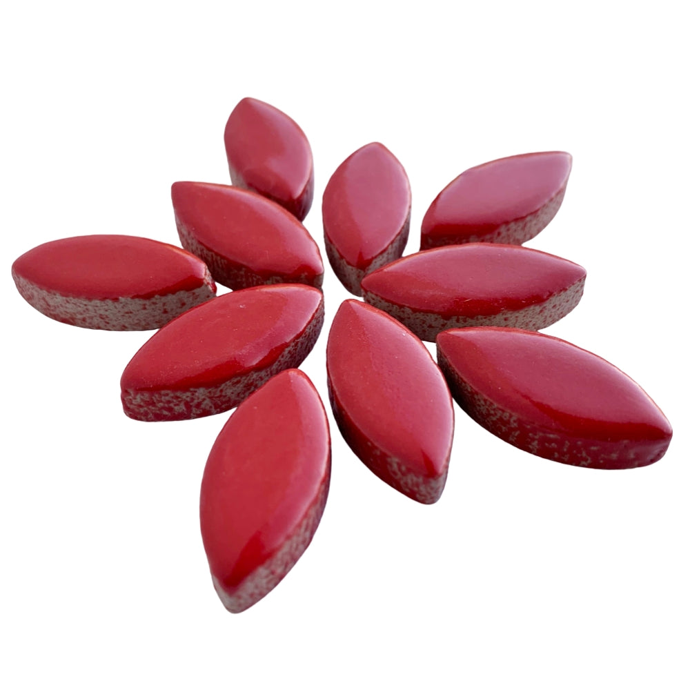 Mosaiksteinen Elipsenform 25mm  Rot
