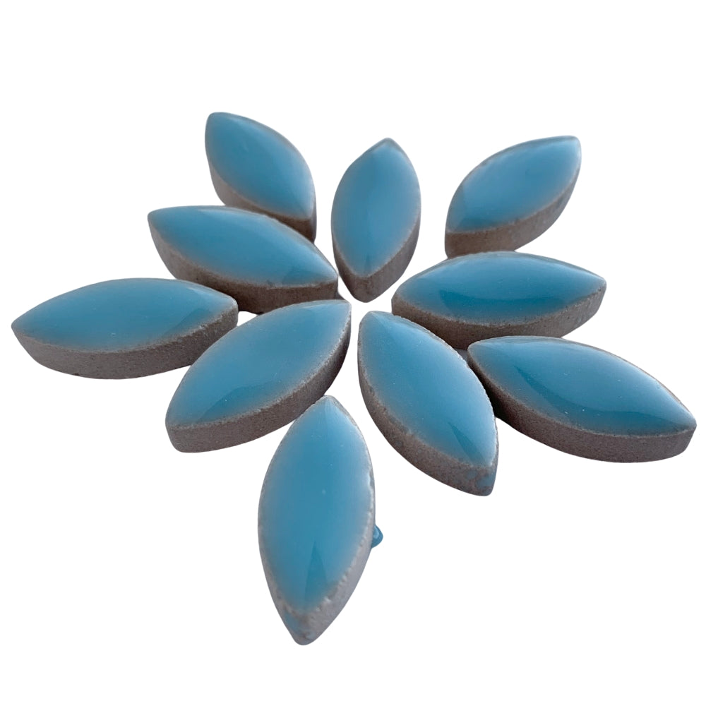 Mosaiksteinen Elipsenform 25mm  Azurblau