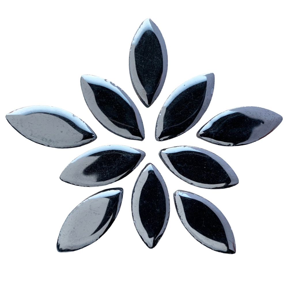 Mosaiksteinen Elipsenform 25mm  Silber