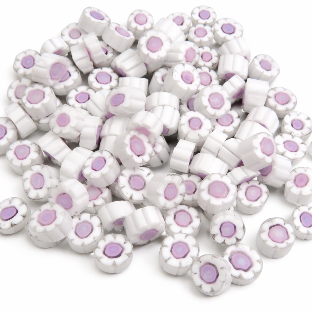 Millefiori Vit Rosa Blomma
