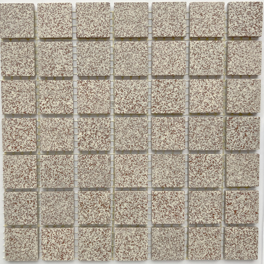 Winckelmans Rouge 210 Mouchetés – matta mosaikplattor, 20x20 mm på nät