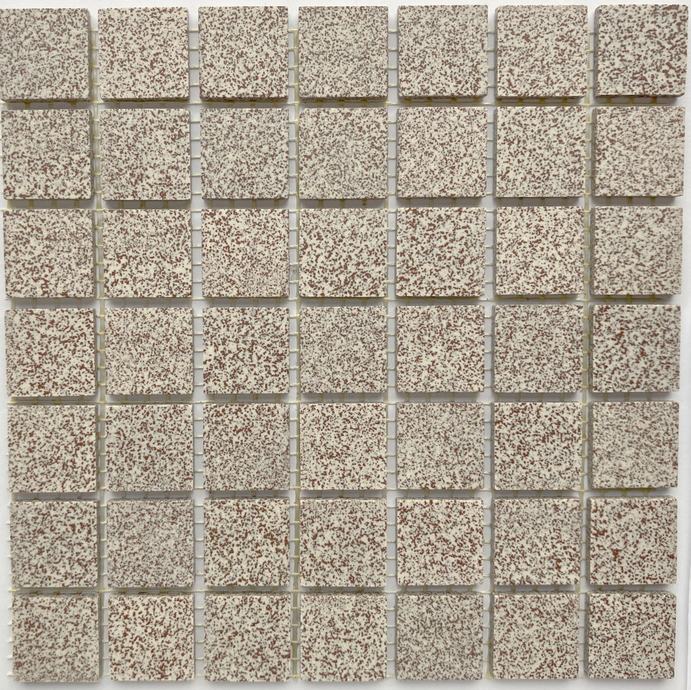 Winckelmans Rouge 210 Mouchetés – matta mosaikplattor, 20x20 mm på nät