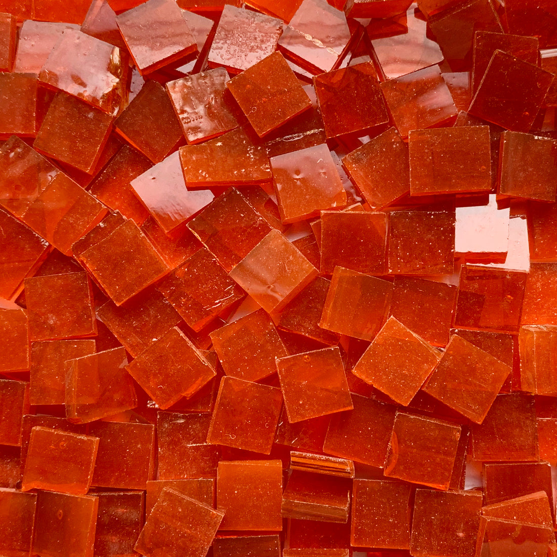 Losse Tiffany Glacier glastegeltjes van 15 mm in Oranje