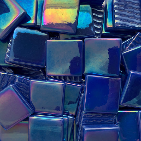 Fantasy Glas Perle 25mm  Brillantblau