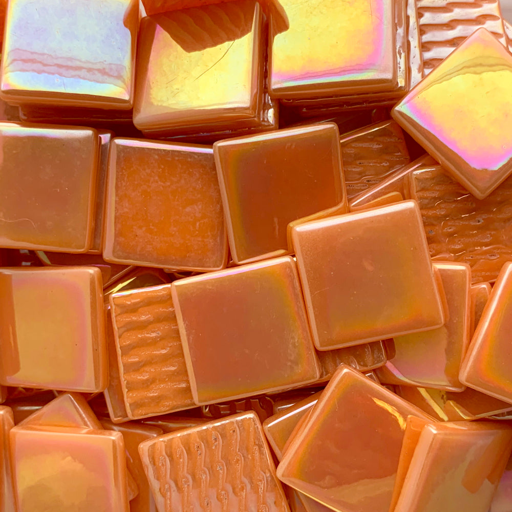 Pâte de Verre Pearlised 25mm Opal Orange