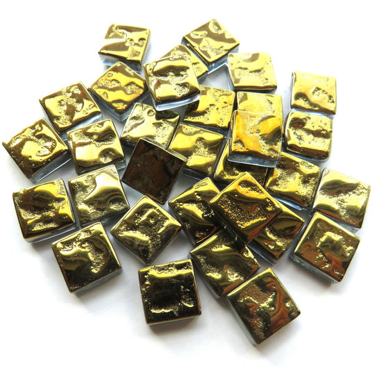 Glasmosaik Spejl 10mm Guld Struktur