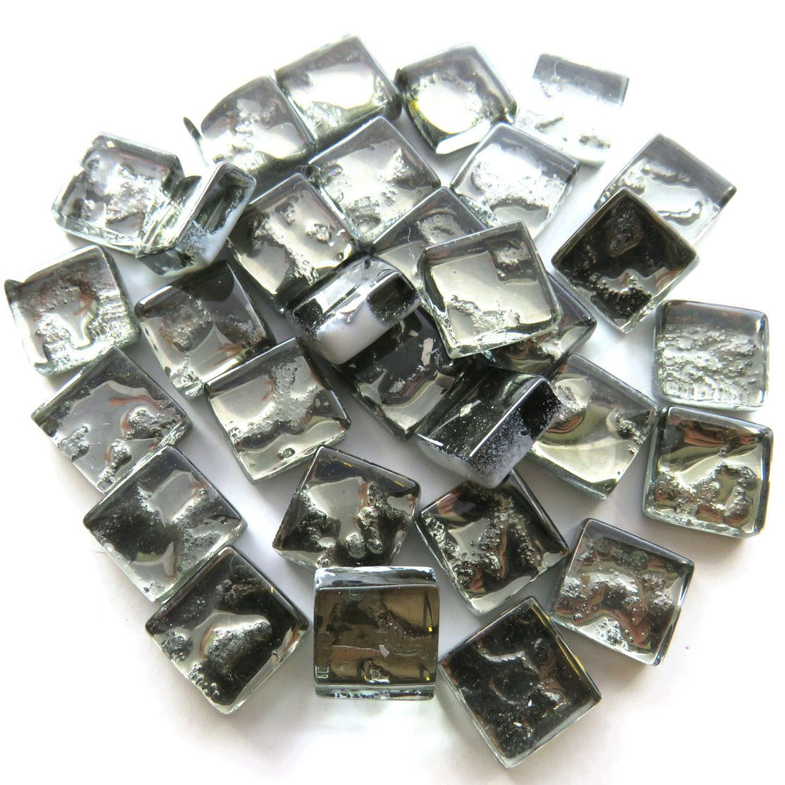 Glasmosaik Spegel 10mm Silver Textur