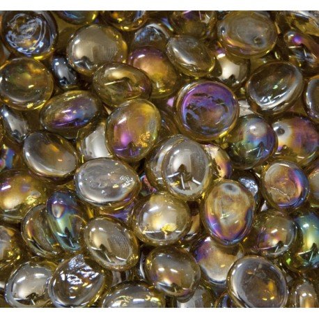 Glass Nuggets 16-20mm  Amber Diamond