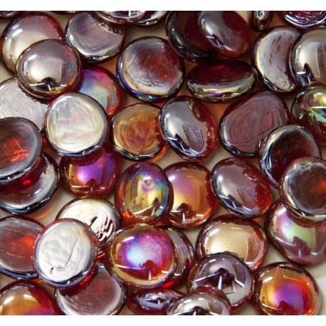 Lasimosaiikki – Lasipisarat 16-20mm timantinpunainen - mosaicshop