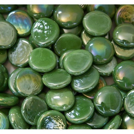 Verre Mosaique - glass mosaic -Glasmosaik-glasmozaïek-Glasdruppels 16-20mm Opaalgroen - mosaicshop