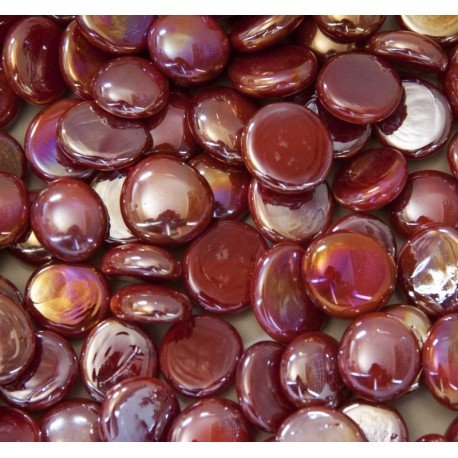 Lasimosaiikki – Lasipisarat 16-20mm opaalinpunainen - mosaicshop