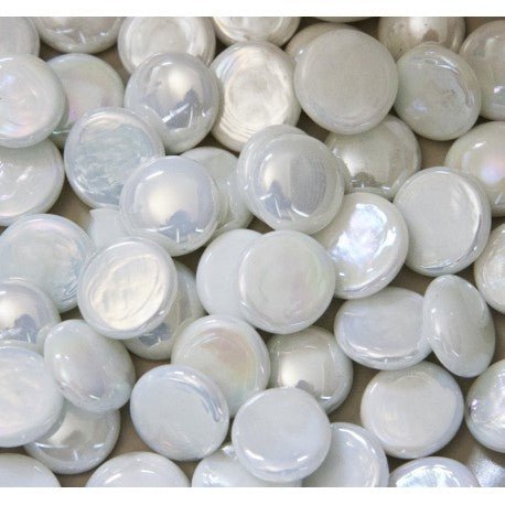 Lasimosaiikki – Lasipisarat 16-20mm opaalinvalkoinen - mosaicshop