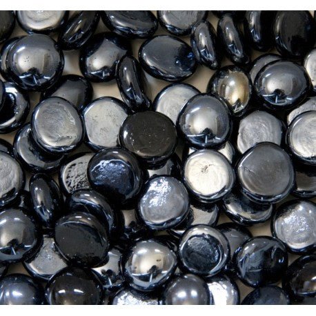 Lasimosaiikki – Lasipisarat 16-20mm opaalinmusta - mosaicshop
