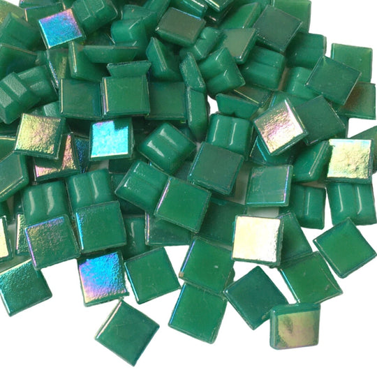 Glasmosaik Iriserende 10mm Jadegrøn (løs)