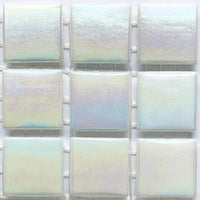 Verre Mosaique - glass mosaic -Glasmosaik-glasmozaïek-Glasmozaiek Iriserend 20mm Diamantwit - mosaicshop