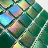 Irisoiva lasimosaiikki 20mm jadenvihreä - mosaicshop