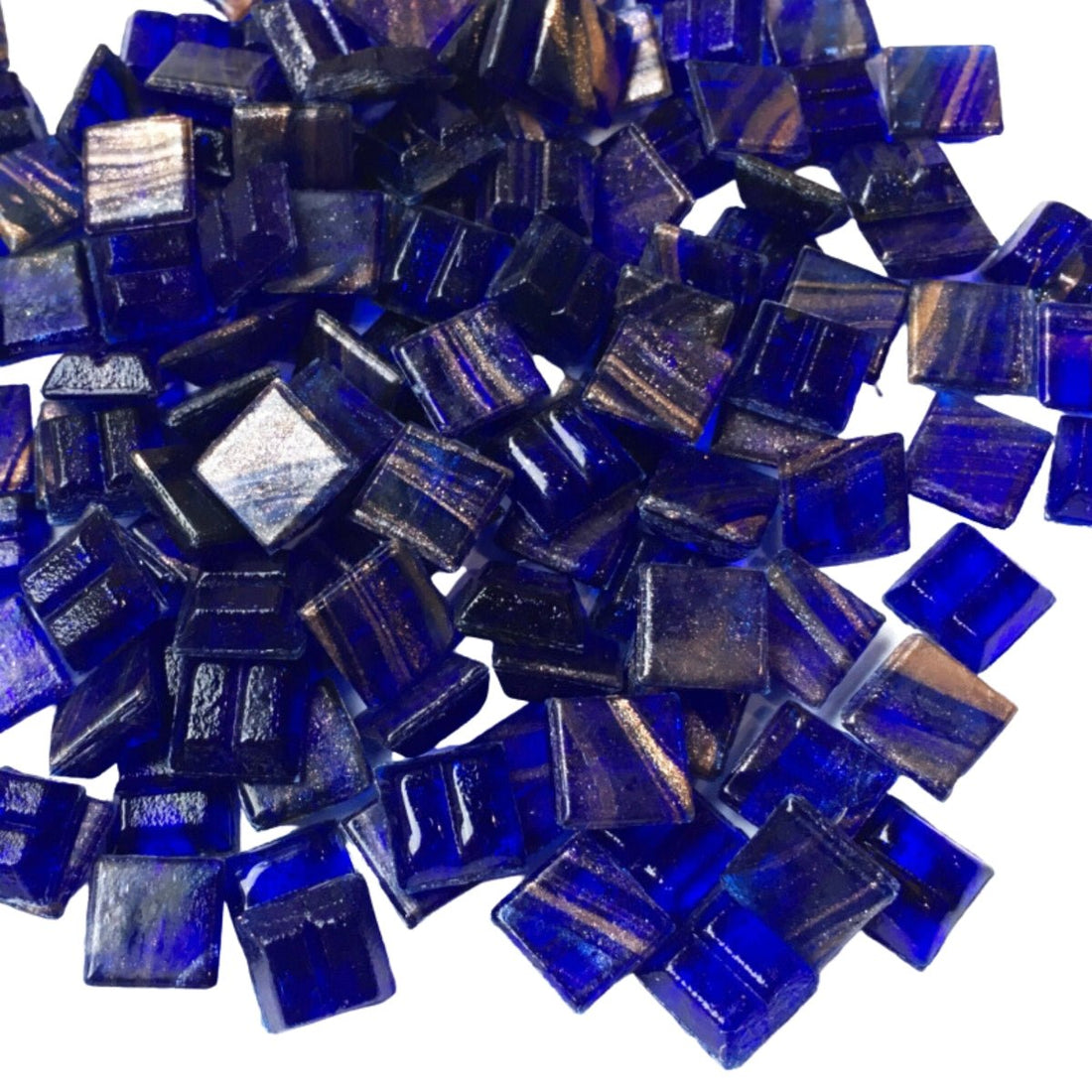 Kultasuoninen lasimosaiikki 10mm yönsininen - mosaicshop
