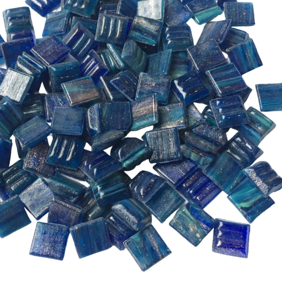 Kultasuoninen lasimosaiikki 10mm riikinkukon hohde - mosaicshop