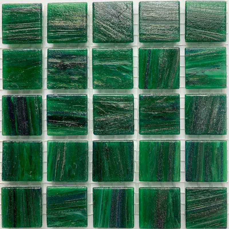 Kultasuoninen lasimosaiikki 20mm metsänvihreä - mosaicshop