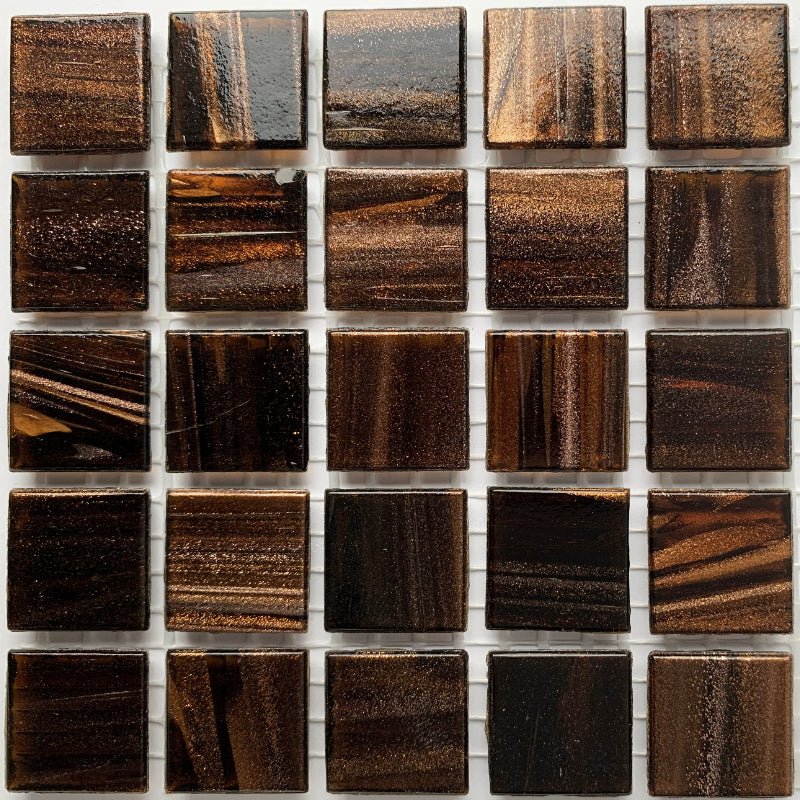 Verre Mosaique - glass mosaic -Glasmosaik-glasmozaïek-Glasmozaiek met Goud Dooradert 20mm Diep Topaas - mosaicshop