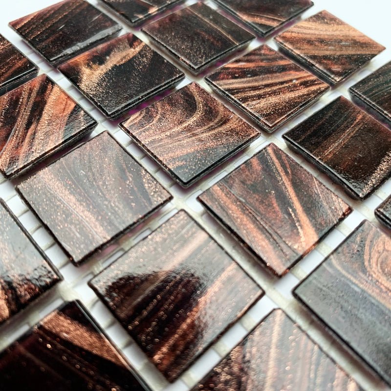 Kultasuoninen lasimosaiikki 20mm sametti - mosaicshop