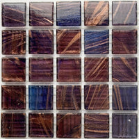 Kultasuoninen lasimosaiikki 20mm indigo - mosaicshop