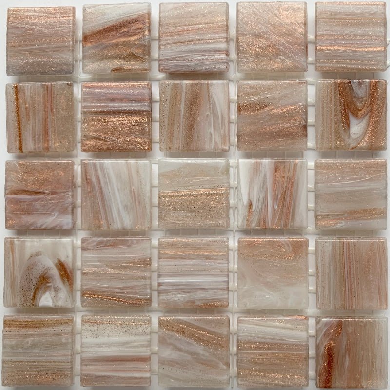 Kultasuoninen lasimosaiikki 20mm vaalea kulta - mosaicshop