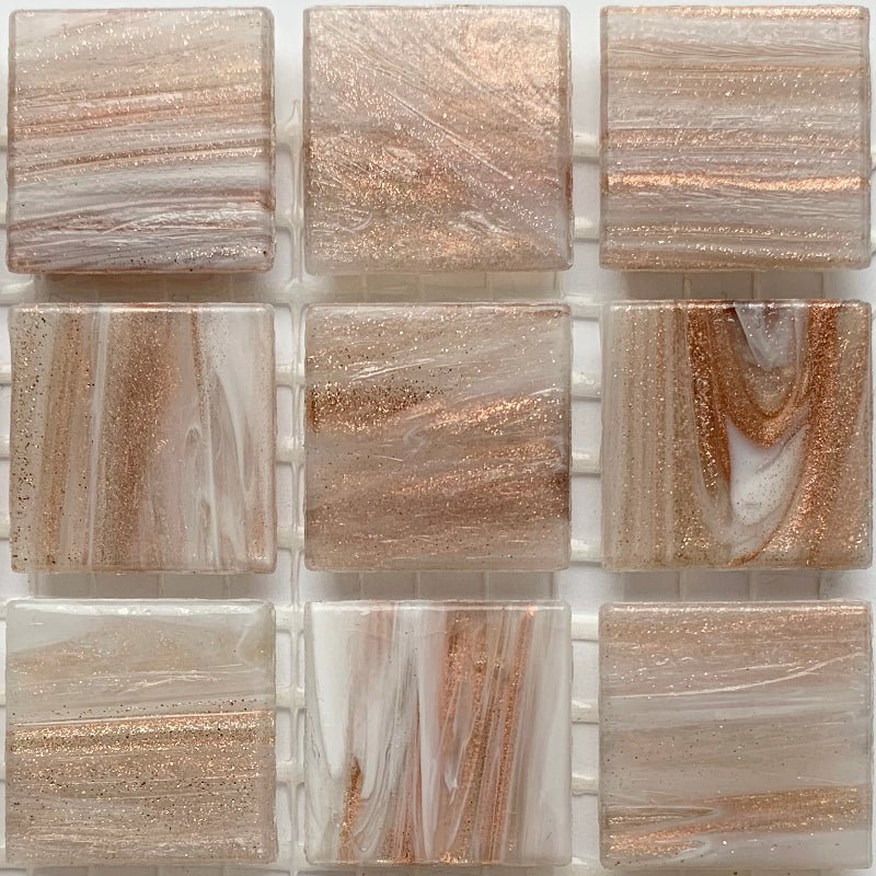 Kultasuoninen lasimosaiikki 20mm vaalea kulta - mosaicshop