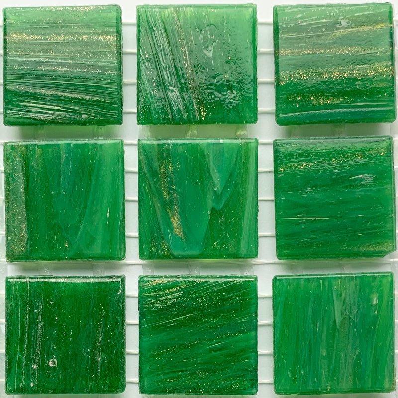 Kultasuoninen lasimosaiikki 20mm malakiitti - mosaicshop
