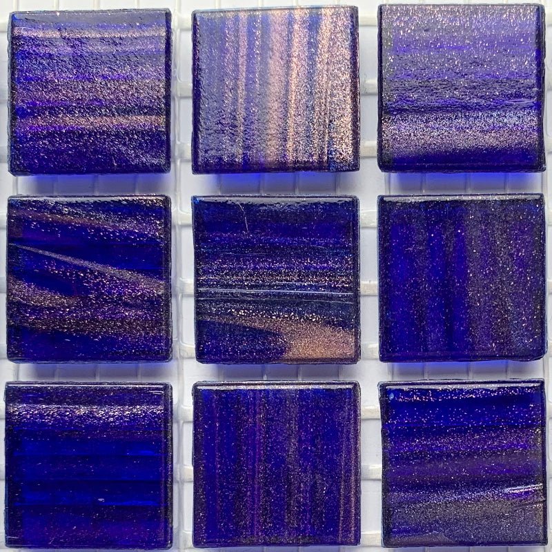 Kultasuoninen lasimosaiikki 20mm yönsininen - mosaicshop